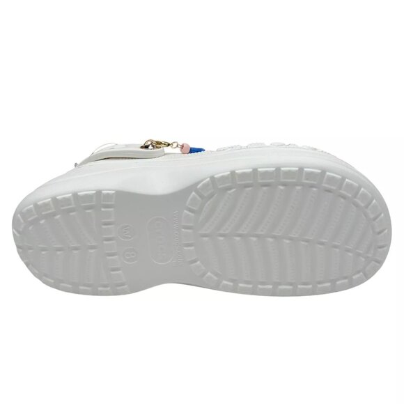 Crocs Women's Baya Midsummer Platform Clog Sandals Size 8 White Jibbitz Jewelry - Picture 11 of 14